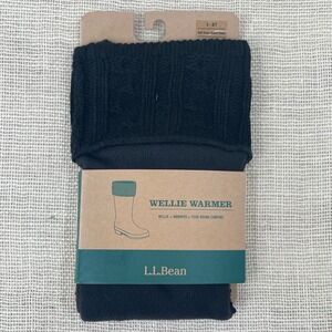 LLBean NEW Wellie Warmers Black Fleece Lined Boot Cuffs Womens Size S 6 7